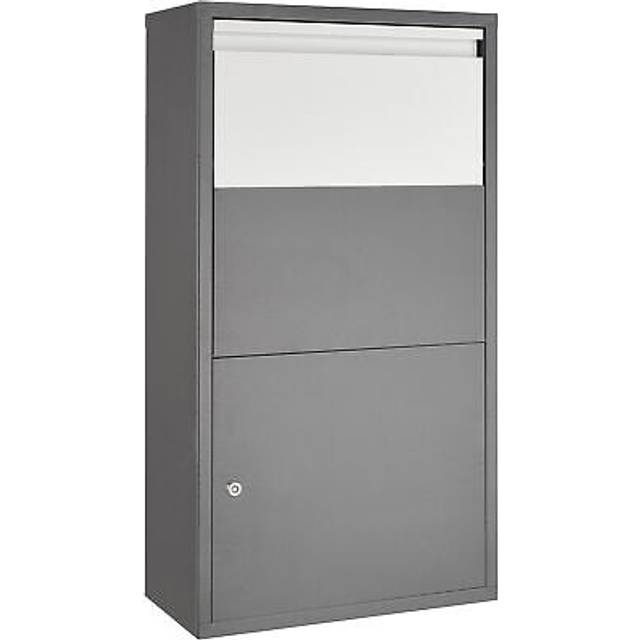 Post Box Fortress - parcel locker with security flap, 44 x 22 x 82 cm - anthracite