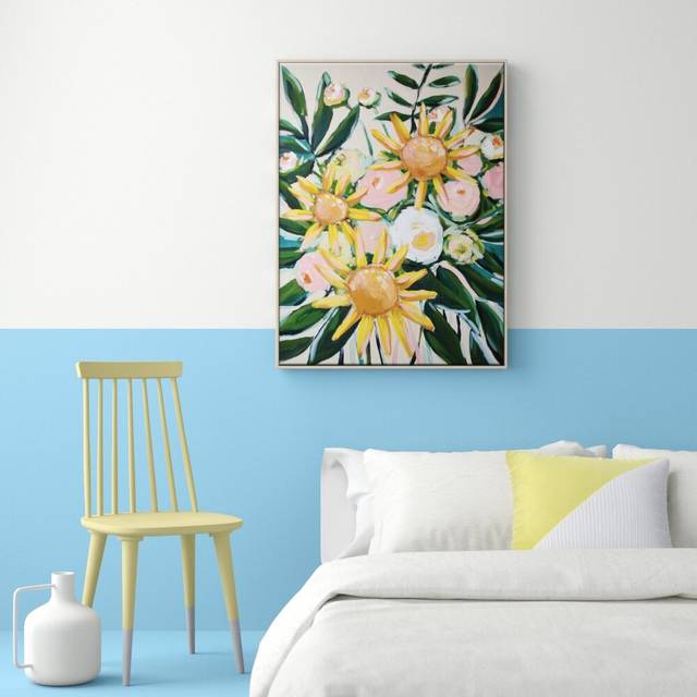 'Letters from Arles' Acrylic Painting Print - Black Wood Frame (103.5 cm H x 77.5 cm W x 4 cm D)