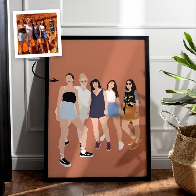 Custom Illustrated 5 Person Poster