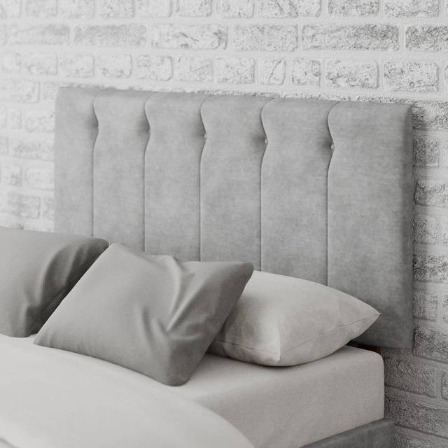 Aspire Furniture Hepburn Single Silver Soft Touch Linen Headboard - Aspire Beds
