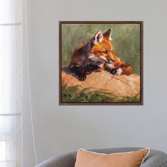 Midday Lounge - Print on Canvas - Classic Brown Wood Framed (66.04cm H x 66.04cm W x 3.81cm D)