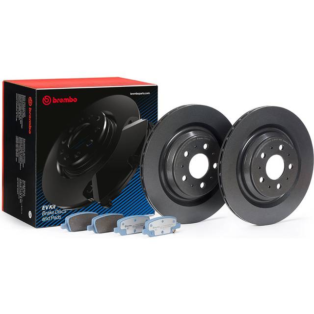 BREMBO Bromssats, skivbroms KT 08 002 ventilerad invändigt utan tillbehör Anti-skrik-plåt med akustisk slitagevarnare TESLA: Model 3