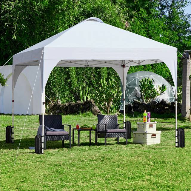 Yaheetech 3m x 3m Iron Pop-Up Gazebo White