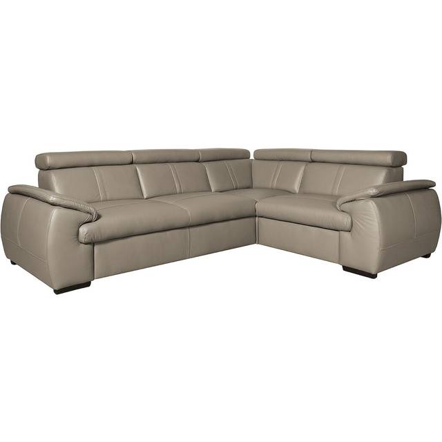 Eea Leather Corner Sofa - Latte (80cm H X 265cm W X 193cm D)