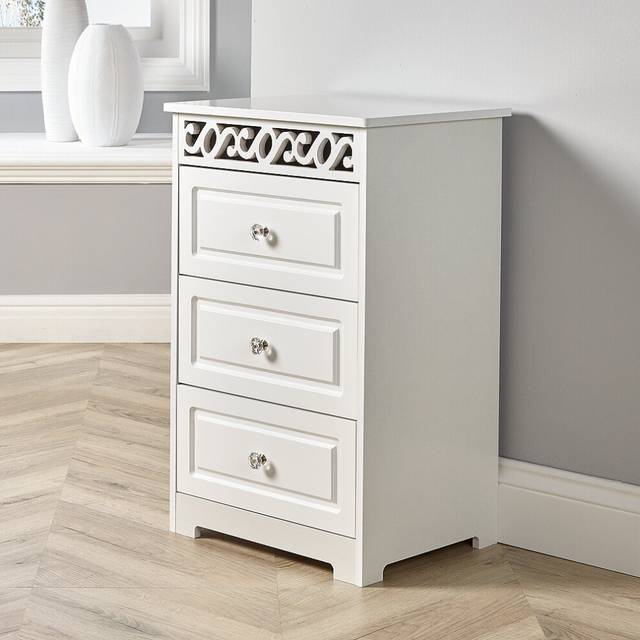 Whitehaven Storage Cabinet In White - 3 Or 4-Drawer Option | Wowcher