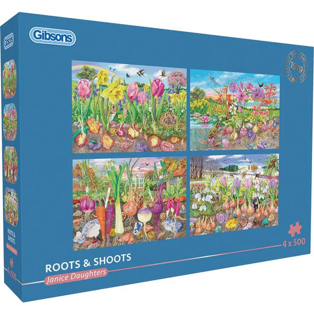 Gibsons Roots and Shoots 4 x 500 Piece Puzzle In Multi