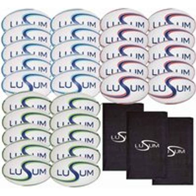 30 x Lusum Rugby Training Balls and Bags | Bulk Rugby Balls - Mixed
