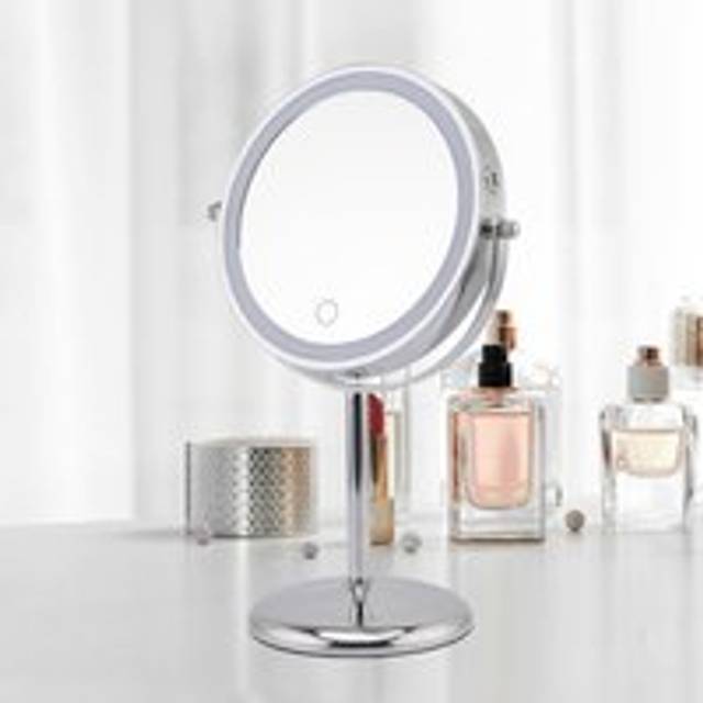 Showerdrape Iris 5X Magnifying Chrome Vanity Mirror With Led Light, Silver