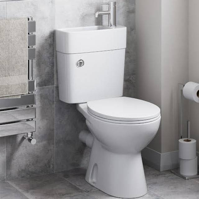 Essentials 2-in-1 Toilet With Sink On Top - Closed Coupled Toilet