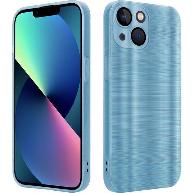 (Brushed Turquoise) Cadorabo Case for Apple iPhone 14 Protective Cover made of flexible TPU Etui silicone in brushed design