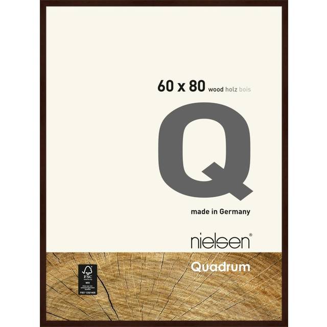 Quadrum 60 x 80cm Wooden Picture Frame With Protective Glass Front - Brown - One Size