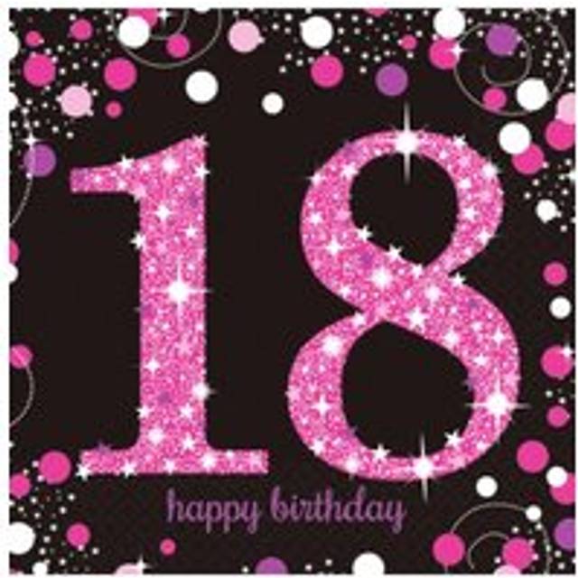 Amscan Sparkling Celebration 18th Birthday Napkins (Pack of 16)