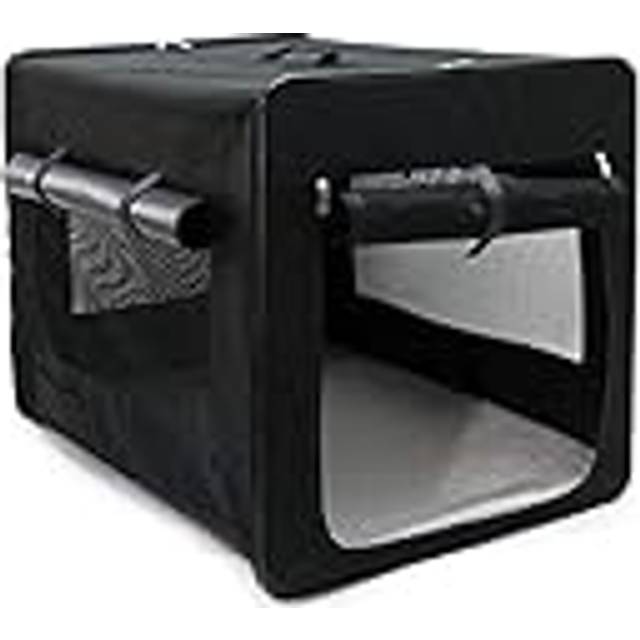Wiltec Hopfällbar transportväska svart för husdjur katt och hund, storlek XL 94 x 66 x 74 cm med uttagbar kudde