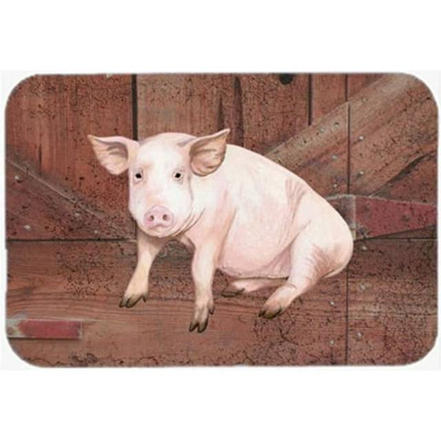 Pig At The Barn Door Glass Cutting Board - Large