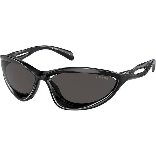 Prada Woman PR A23S  1AB5S0 Sunglasses Nylon Black Grey Cat Eye Normal