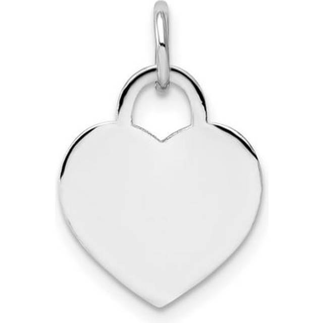 XWM524-11 14K White Gold Small Engravable Heart Pendant