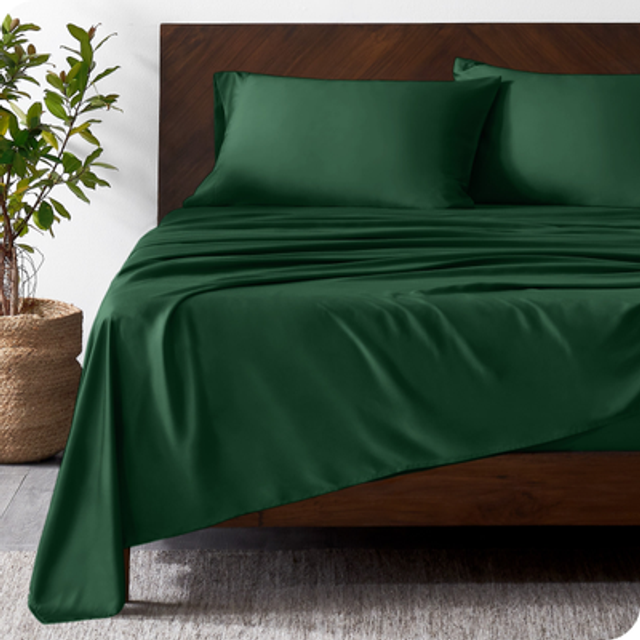 Bare Home 100% Rayon Made from Bamboo Split Head Flex King Sheet Set - 4 Piece Bedding Set - Deep Pockets - Breathable - Easy Fit - Bedding Sheets & P