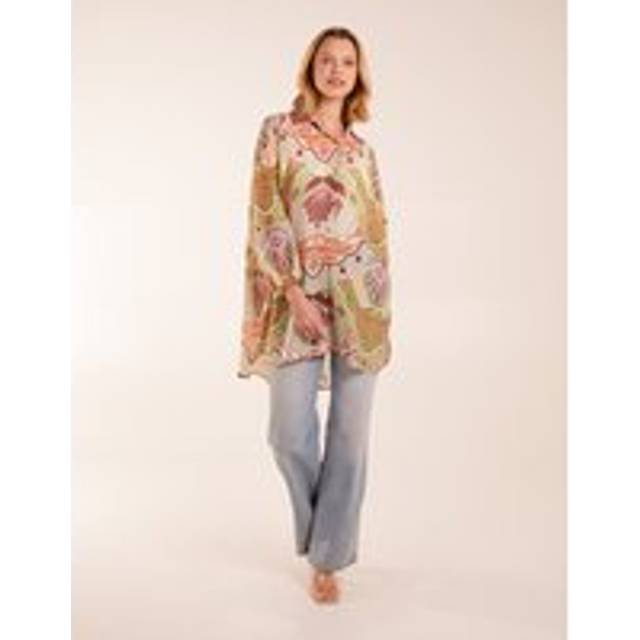 Blue Vanilla Womens Abstract Print Shirt - Green - One Size