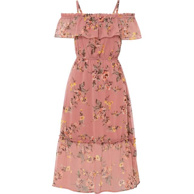 bonprix Floral Off-The-Shoulder Dress - Rose Floral