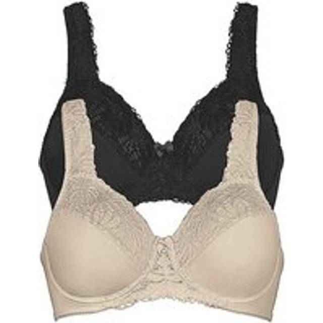 bonprix Pack of 2 Underwired Minimiser Bras - Olive