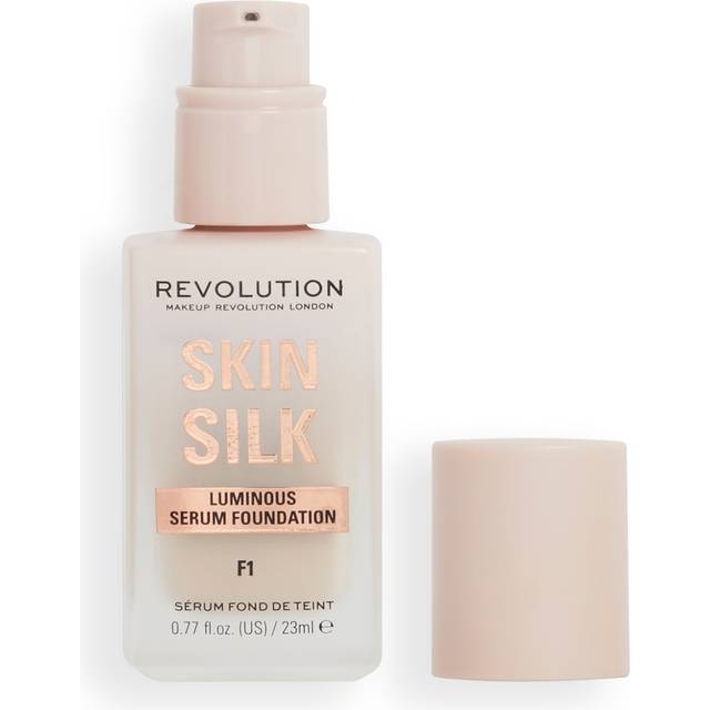 Makeup Revolution, Skin Silk Serum Foundation, lätt till medium täckning, innehåller hyaluronsyra, F1, 23 ml