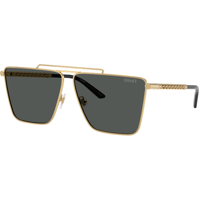 Versace Man VE2266 100287 Solglasögon Metall Guld Grå Pillow Normal