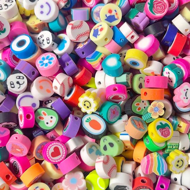 SHEIN 100pcs Fashionable Multi-Color Soft Ceramic Beads For Making Bracelets & Necklaces