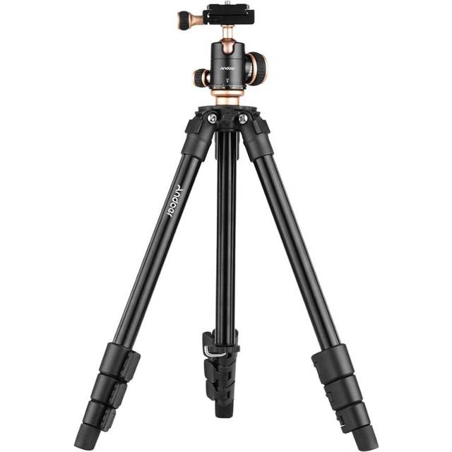 Andoer q160sa kamerastativ w / panoramabollhuvud bubbla nivå justerbar höjd bärbart resestativ för dslr digitalkameror - Stativ
