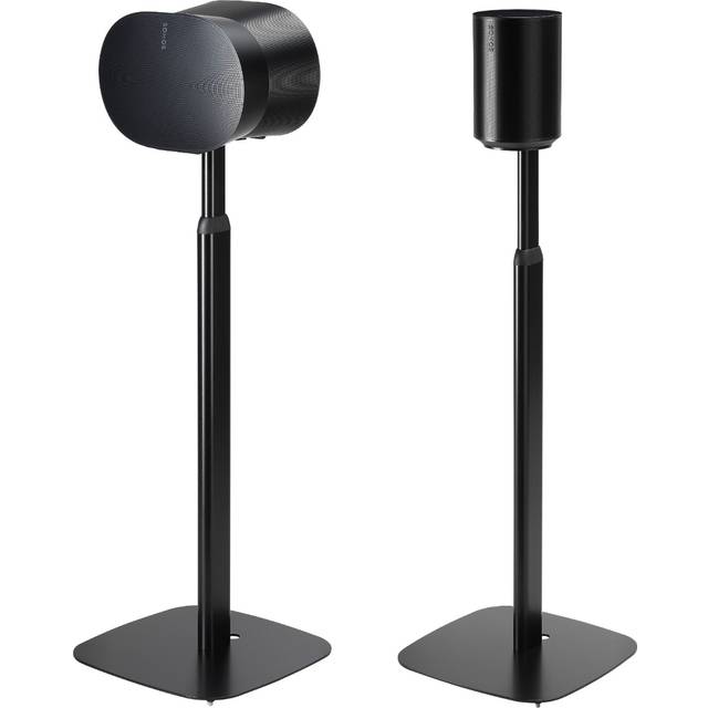 Mountson Premium Adjustable Floor Stand for Sonos Era 100 & 300 (Pair) Black