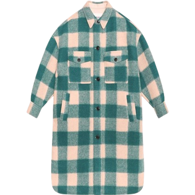 Isabel Marant Etoile Green & Beige Fontizi Coat - 60GR GREEN - 1