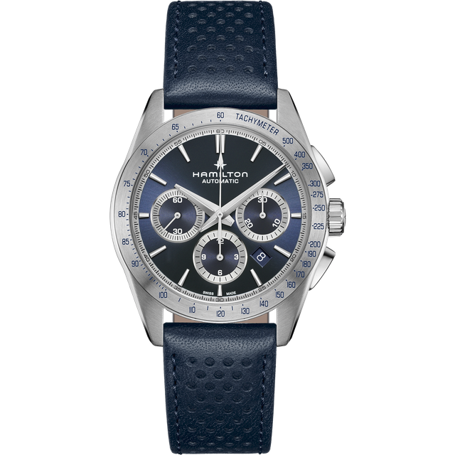 HAMILTON Jazzmaster Performer 42MM AUTO CHRONO Blue Dial Men's Watch H36616640 - 42 mm