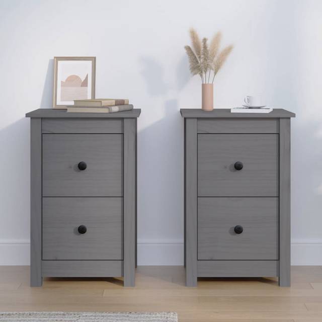 4 Drawer Bedside Table Individual/ - Grey (61.5cm H X 40cm W X 35cm D)