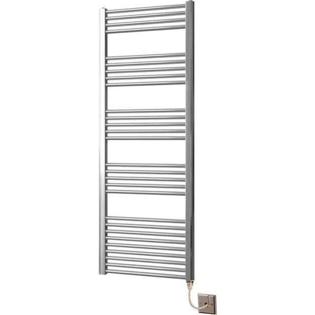 Greened House 400mm wide x 800mm high Chrome Flat Electric Heated Towel Rail Designer Straight Towel radiator