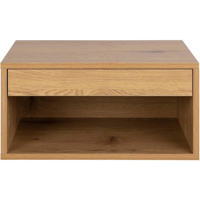Cholet Square Bedside Table with 1 Drawer in Oak, Oak