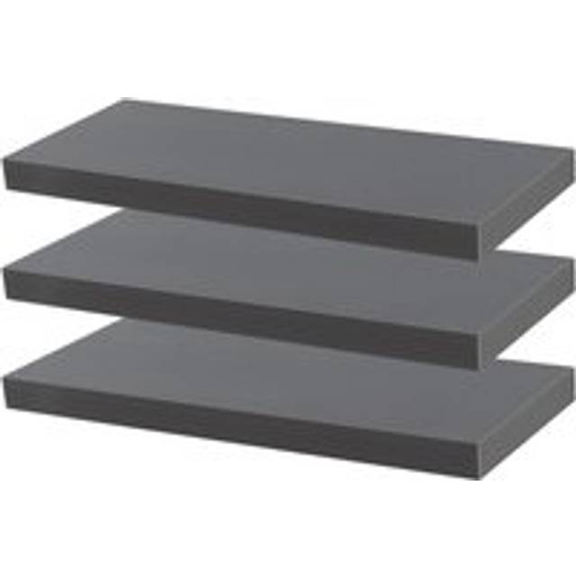 6x floating wall shelves wooden wall storage living room bedroom 60cm grey