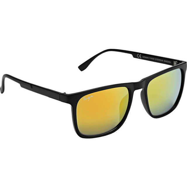 Haga Solglasögon Sydney Matt Black Red mirror lens 1 st