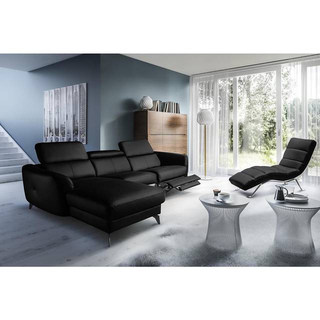 Hales Reclining Corner Sofa - Black (95cm H X 262cm W X 181cm D)