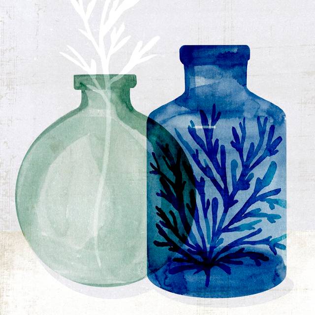 Sea Glass Vase II by Annie Warren - Wrapped Canvas Painting (76cm H x 76cm W)
