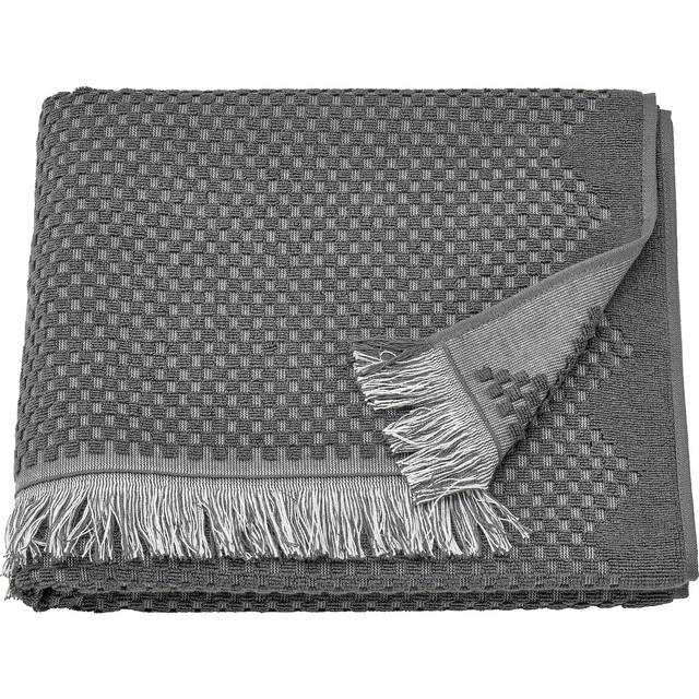 FJÄLLSTARR badhandduk, mörkgrå, 70x140 cm