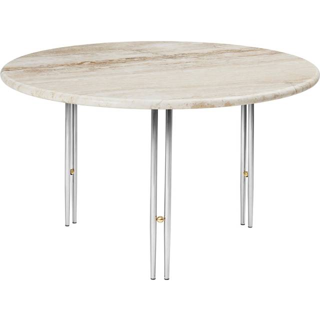 GUBI IOI soffbord Rippled beige-kromstativ Ø70 cm - Beige