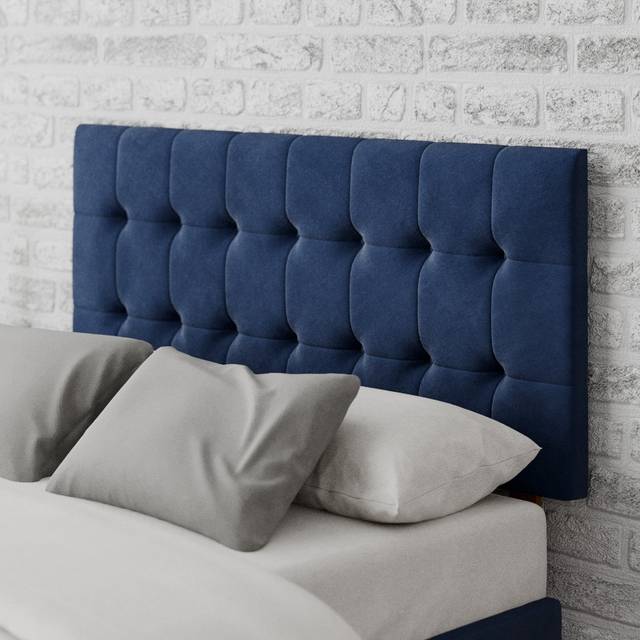 Aspire Sinatra Plush Velvet Fabric Headboard - Navy