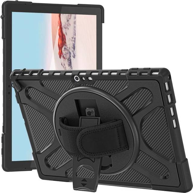 Microsoft Surface Pro 4/5/6/7 Hard Case - Stativfunktion - Handhållare - Svart