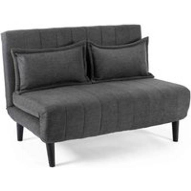 (2 Seater, Charcoal) HARPER 1 SEATER FOLDING CLIC CLAC FABRIC LIVING ROOM LOUNGE SOFA BED