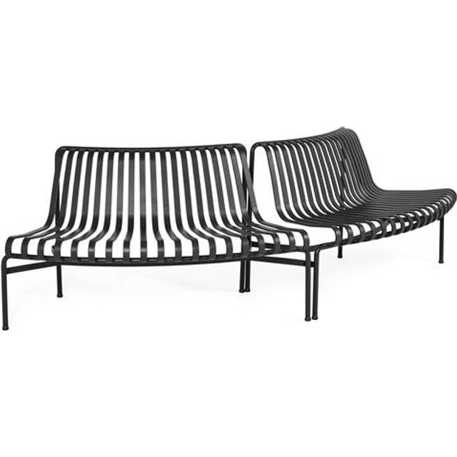 HAY - Palissade Dining Park Bench Out/Out Set of 2 - anthrazit/pulverbeschichtet/BxHxT 275,5x80x107,5cm - anthracite (80.0 x 275.5 x 107.5cm)