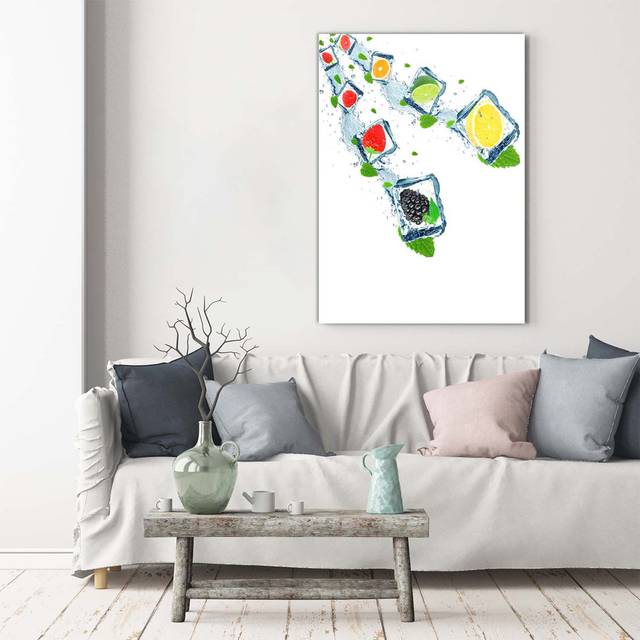 Fruit and Ice - Wrapped Canvas Art Prints (100cm H X 70cm W)