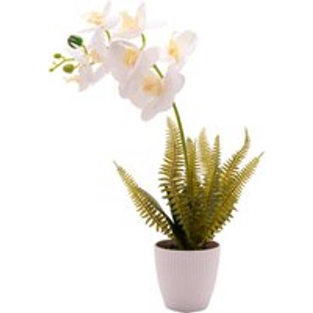 Artificial White Potted Orchid Large