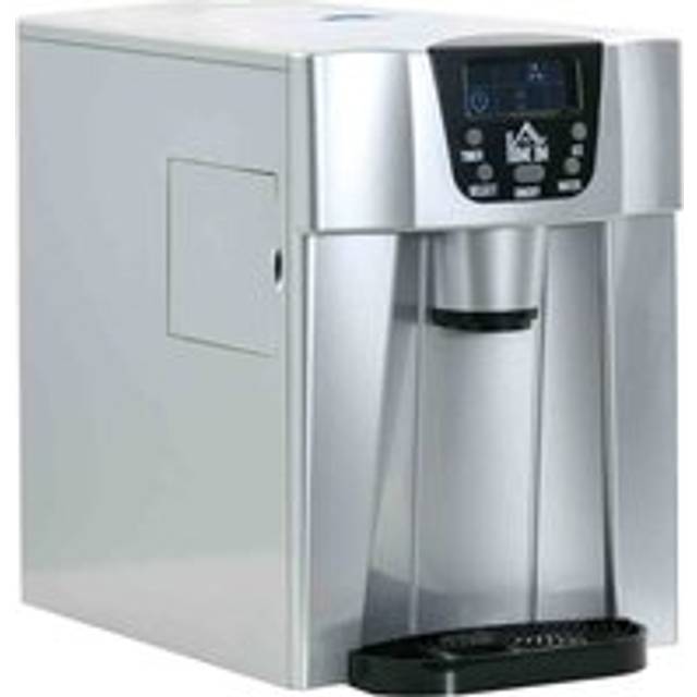 HOMCOM Ice Machine and Water Dispenser 12kg Stainless Steel Silver