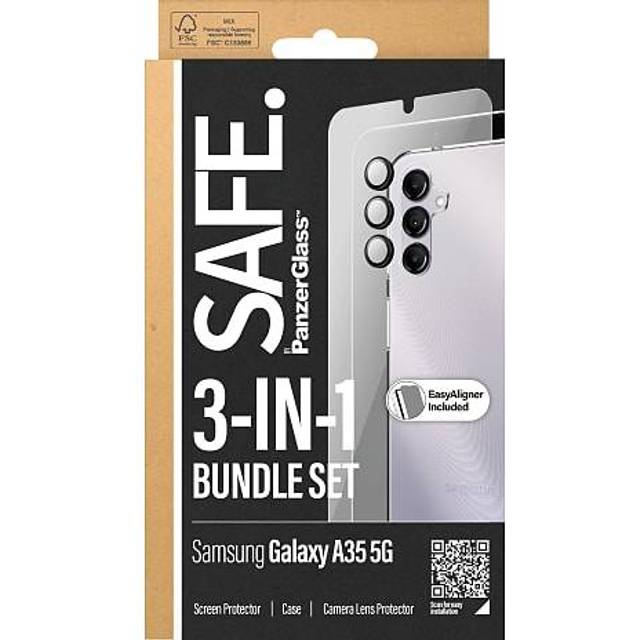 PanzerGlass 3-in-1 Bundle Edge2Edge Glass + Case + Lens Sleeve + screen protector set Samsung Galaxy A55 5G BSAFE95691