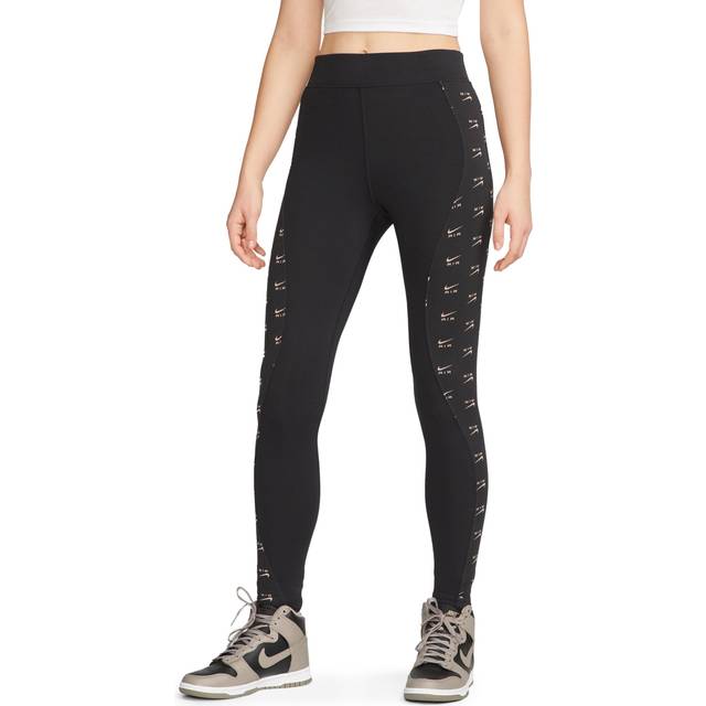 Air All-Over Logo Black Leggings - S