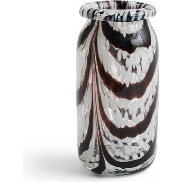 HAY Splash Roll Neck vase XS 19 cm Coffee and white